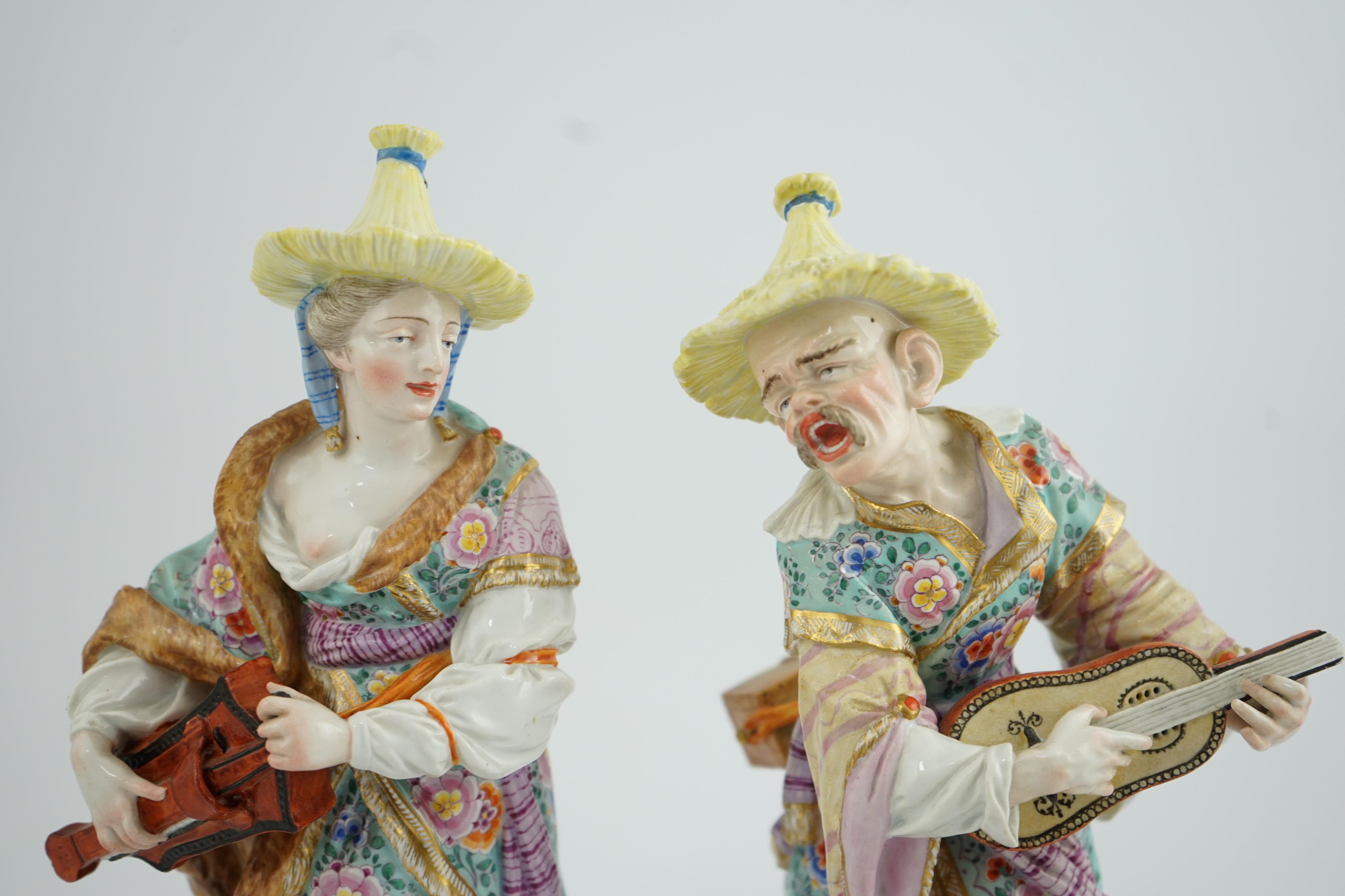 A pair of Meissen Malabar Musicians, 19th century